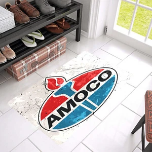 Vintage Style "Amoco Gas Oil Station Pump" Door Mat Rug Mat Indoor Outdoor Decor - Picture 1 of 5