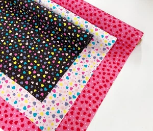 Valentines Candy Heart Polycotton Fabric Dressmaking Craft Material - Picture 1 of 8