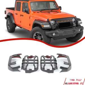 4X Protector de lámpara de luz LED trasera de fibra de carbono para Jeep JT Gladiator 2020+ - Imagen 1 de 8