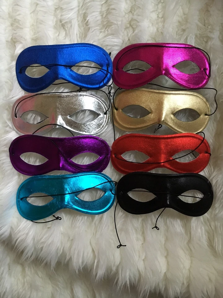 UNISEX PLAIN SUPERHERO ROBBER VILLAIN DOMINO MASQUERADE BALL EYE MASK ACCESSORY - Image 1 of 1