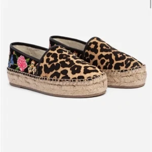 NWOB JOHNNY WAS Suede Garden Leopard Espadrilles Sz 8M-$248 - Picture 1 of 6