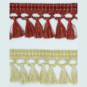 3 1/2-inch Gimp Scalloped Tassel Fringe Trim- price by the Yard - Picture 1 of 3