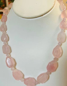 DESIGNER JAY KING PINK QUARTZ STERLING SILVER NECKLACE - Picture 1 of 4