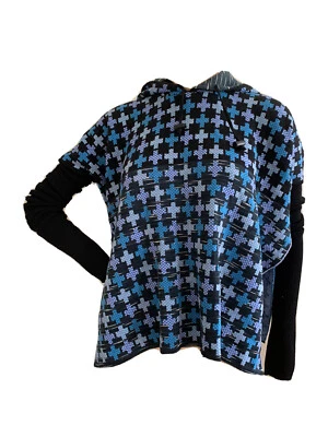 JUMPER CON CAPUCHA LOUISE GOLDIN X TOPSHOP RARO GEOMÉTRICO 100% LANA TEJIDO PEQUEÑO NUEVO Foto 1 de 4