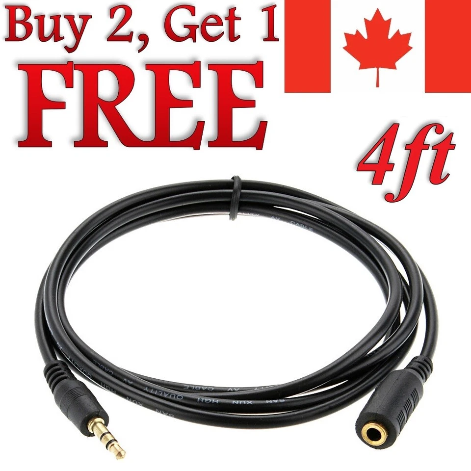 3.5mm Aux Extension Cable Auxiliary Male to Female for Car Audio Stereo MP3 - Image 1 of 1