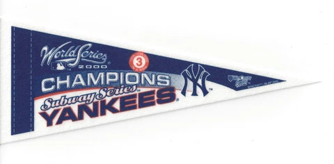 2000 New York Yankees 9" pennant World Series Champs Derek Jeter Subway Series Cover