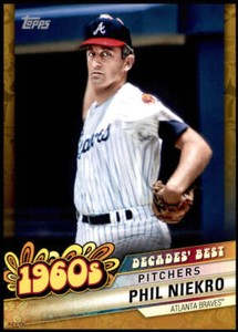 Phil Niekro 2020 Topps Decade's Best Series 2 5x7 Gold #DB-19 7/10 Braves