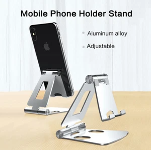 Universal Metal Phone Tablet Holder Foldable Desk Stand For iPhone 12 11 Samsung - Picture 1 of 15