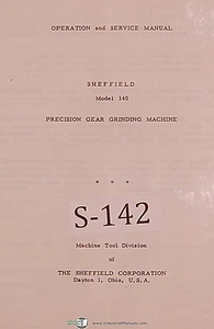 Sheffield 140, Precision Gear Grinding Machine, Operations and Service Manual - Picture 1 of 3