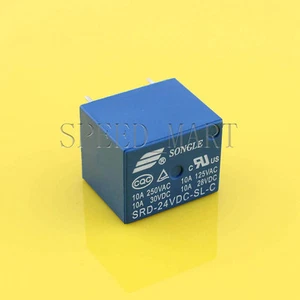 High Quality 5 Pins RELAY 24V DC Coil Power Relay PCB SRD-24VDC-SL-C - Picture 1 of 2