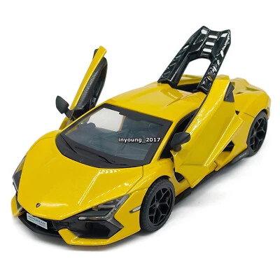 1:32 Lamborghini Revuelto Model Car Diecast Toy Cars 2 Doors Hood Open Yellow - Image 1 of 4