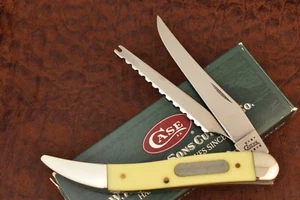 CASE XX USA 2001 YELLOW DELRIN JUMBO FISH TOOTHPICK KNIFE 320094F SS (23055) - Picture 1 of 7