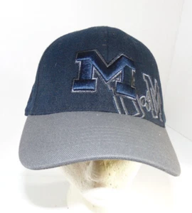 Berretto da baseball U of M University of Michigan blu navy e grigio top del mondo 1 taglia - Foto 1 di 5