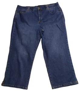 RUBY RD Womens Denim Blue Capri Jeans SIZE 16 Cotton Polyester Rayon Spandex - Picture 1 of 15