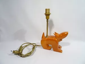 CHIEN CERAMIC LAMP ORANGE CONTEMPORARY ART CUBISM CERAMIC LAMP LIGHT - Picture 1 of 10