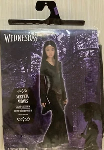 Wednesday Morticia Addams Costume Child XL 14-16 One Piece Dress NEW - Picture 1 of 5
