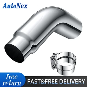 ESCAPE DIESEL CROMO BAJADA CODO PUNTA 5" (ID) IN Pulgadas a 6" OUT 23" LARGO - Imagen 1 de 9