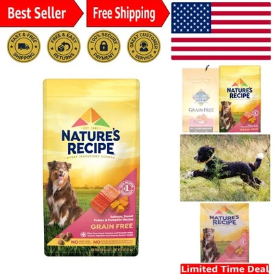 Comida seca para perros sin granos de 4 lb con salmón, batata y calabaza - todas las razas Foto 1 de 4