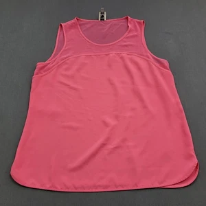 Blusa Anne Klein Mujer Grande L Sin Mangas Pullover Transparente Rosa - Imagen 1 de 13