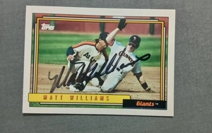 MATT WILLIAMS 1992 Topps # 445 autographed signed card S.F. GIANTS 92 AUTO - Picture 1 of 3