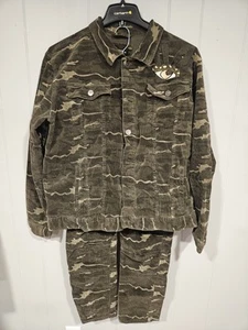 Roku Studio Ensemble de 2 Pièces Homme, Veste Camouflage velours côtelé Pantalon Cargo 3XL Streetwear - Photo 1/11