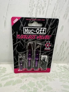 Muc-Off Tubeless Valve - Presta - 44mm - Purple - Pair - V2 20423 New - Picture 1 of 2