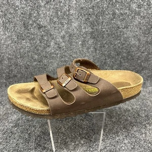 LEFT SHOE ONLY Single Birkenstock 38 Brown 3 Strap Brass Buckles L7 M5 Amputee - Picture 1 of 9