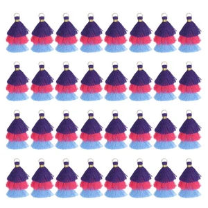 Mini Nappe Tristrato 1,6" Nappa Fatta a Mano Confezione da 50, Blu Rosa Rosso - Foto 1 di 6