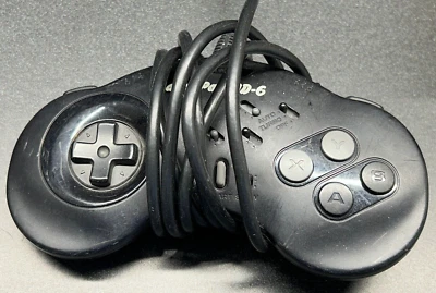 Sega Mega Drive Genesis asciiPad MD-6 Controller AS-0518-MD with Turbo Function - Image 1 of 3