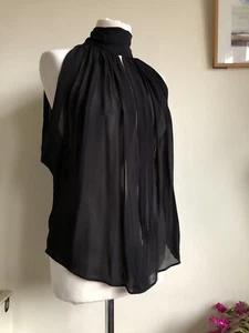 ZARA x STEFANO PILATI Halter Neck Top with Tie Detail. L UK 12 14. Black Elegant - Picture 1 of 17