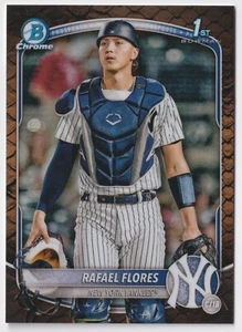 2025 Bowman Chrome 1st Rafael Flores Reptilian Refractor New York Yankees BCP-34 - Picture 1 of 2