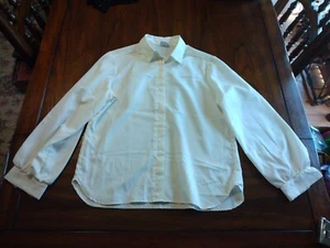 Vintage 1950's Terry Chicago Cream Long Sleeve Button Up Dress Shirt - Picture 1 of 10