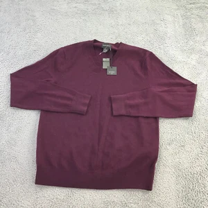 New Club Monaco Sweater Mens Medium Purple Wine V Neck Wool Preppy Chaindails - Picture 1 of 13