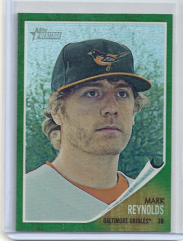 Mark Reynolds 2011 Topps Heritage CHROME GREEN REFRACTOR Card #C8 - Image 1 of 1