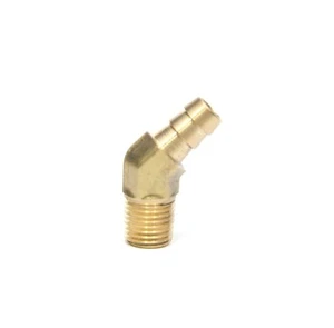 3/8 Hose Id Barb 1/4 Male Npt 45 Degree Elbow Brass Fitting Air Oil Gas Fuel - Picture 1 of 7