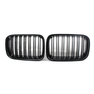 For BMW 3-Series E36 1992-1996 Gloss Black Double Slat Front Racing Grille 318i - Imagem 1 de 4