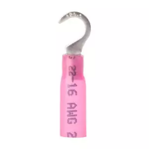 50PCS Heat Shrink Hook Terminals AWG 22-16 Waterproof Wire Connectors Red - Picture 1 of 3