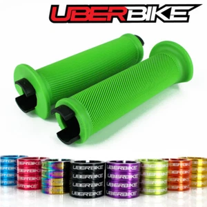 Uberbike Flange MTB Lock On Grip - Green with Lockring Colour Options - Picture 1 of 1