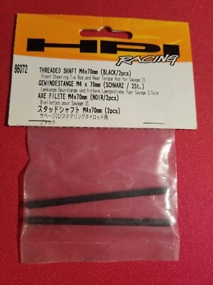 Vintage HPI Racing #86072 Threaded Shaft M4x70mm tie rods (2pcs) Savage 21 NEW ! - Image 1 of 4