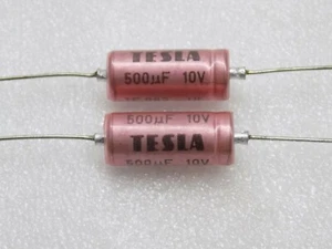 20x 500uF 10V TESLA Axial Kabel Elektrolyt Audio Kondensator  - Bild 1 von 3