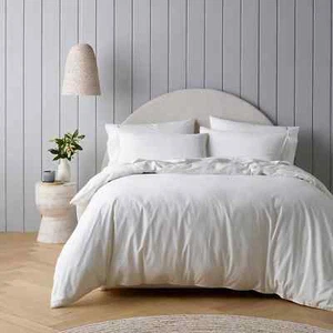 New Bianca Riviera White King Size Quilt / Doona Cover Set Organic Cotton Soft - Picture 1 of 3