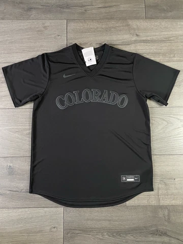 Nike MLB Colorado Rockies Pitch Black Baseball Jersey Size Men's Large New Cover