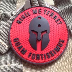3D PVC Molon Label Nichts macht mir Angst Taktisch Gummi Haken Schleife Patch Rotes Abzeichen - Bild 1 von 8