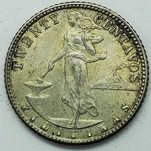 1944 D Twenty Centavos Filipinas Phillipines United States of America Coin #11 - Picture 1 of 2