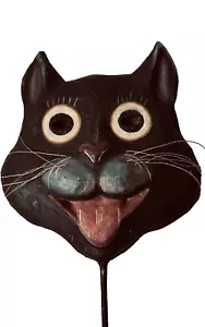 Schwarze Katze Halloween Bethany Lowe Papier Mache Maske Antik Vintage Stil - Bild 1 von 7