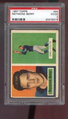 1957 Topps #94 Ray Berry Raymond Berry ROOKIE RC PSA 2 Graded Football Card Colt - Image 1 of 2