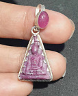 Gorgeous Antique Phra Nang Phaya Genuine Ruby Sterling Silver amulet Pendant
