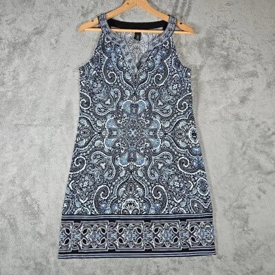 Vestido White House Black Market para mujer pequeño azul cachemira línea A sin mangas Foto 1 de 4