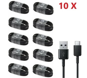 10x/Lot Type C USB Data Charger Cable for Samsung Galaxy S9 S10 NOTE S20 S21 BLK - Picture 1 of 1