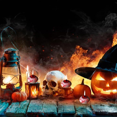 3 Pack Halloween Floating Eyeball Candles Halloween Party Decor Table